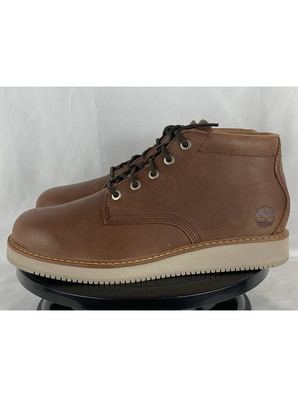 Men’s Size 8 Timberland Redwood Edge Mid Lace Chukka Ankle Boots Brown Leather